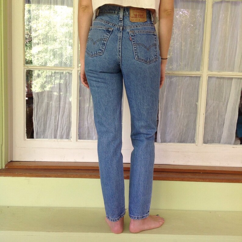 LEVI'S HIGH WAIST Vintage Jeans Denim Medium Blue Wash | Etsy