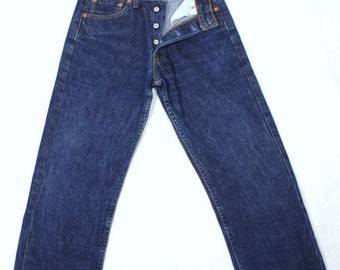 Vintage Levi's 501 cintura alta Slim Fit Straight Leg Jeans Denim auténtico azul oscuro lavado 24 25 26 27 28 29 30 31 32 33 34 todos los tamaños regalo mamá