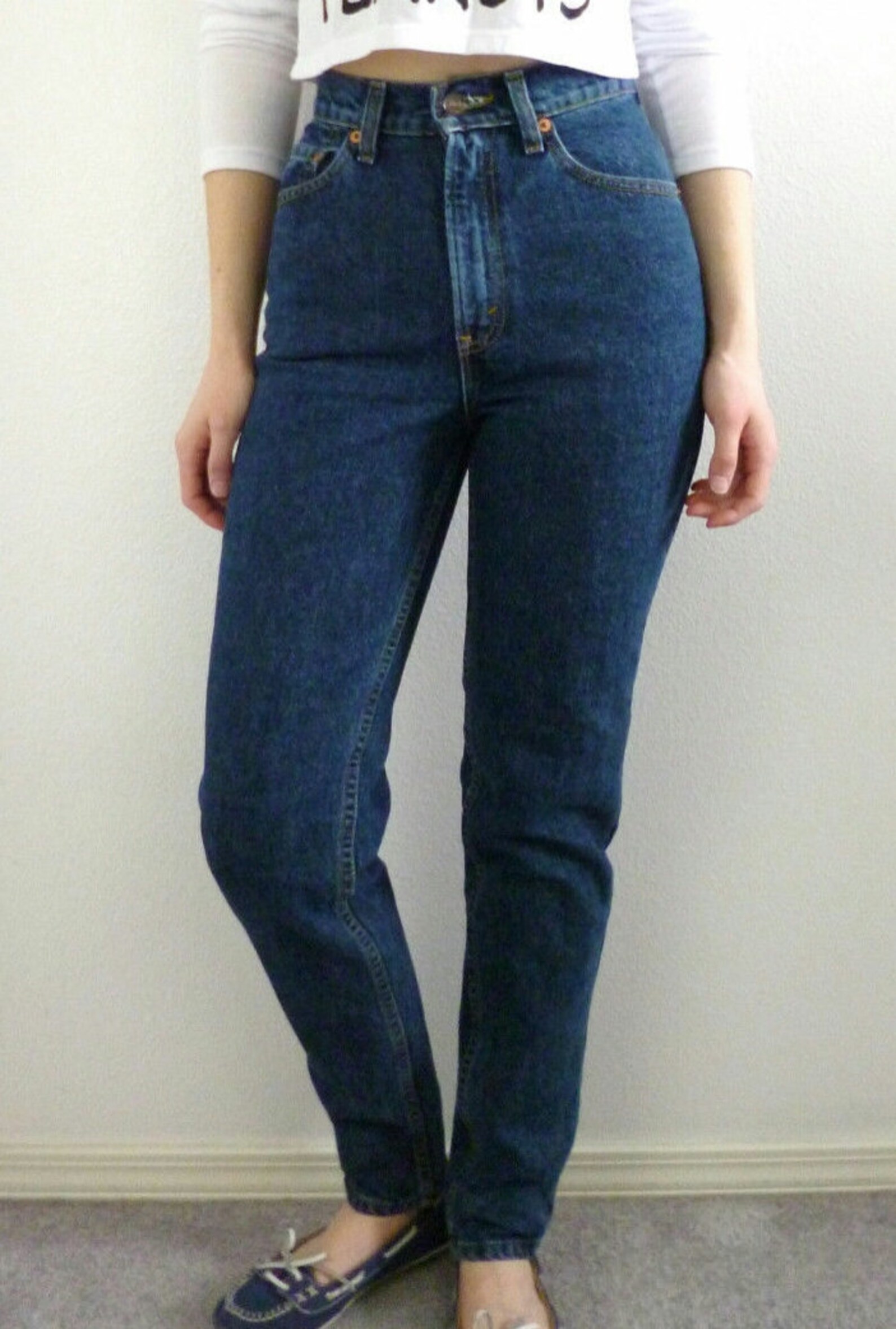 LEVI'S HIGH WAIST Vintage Denim Jeans All Sizes Dark Wash - Etsy