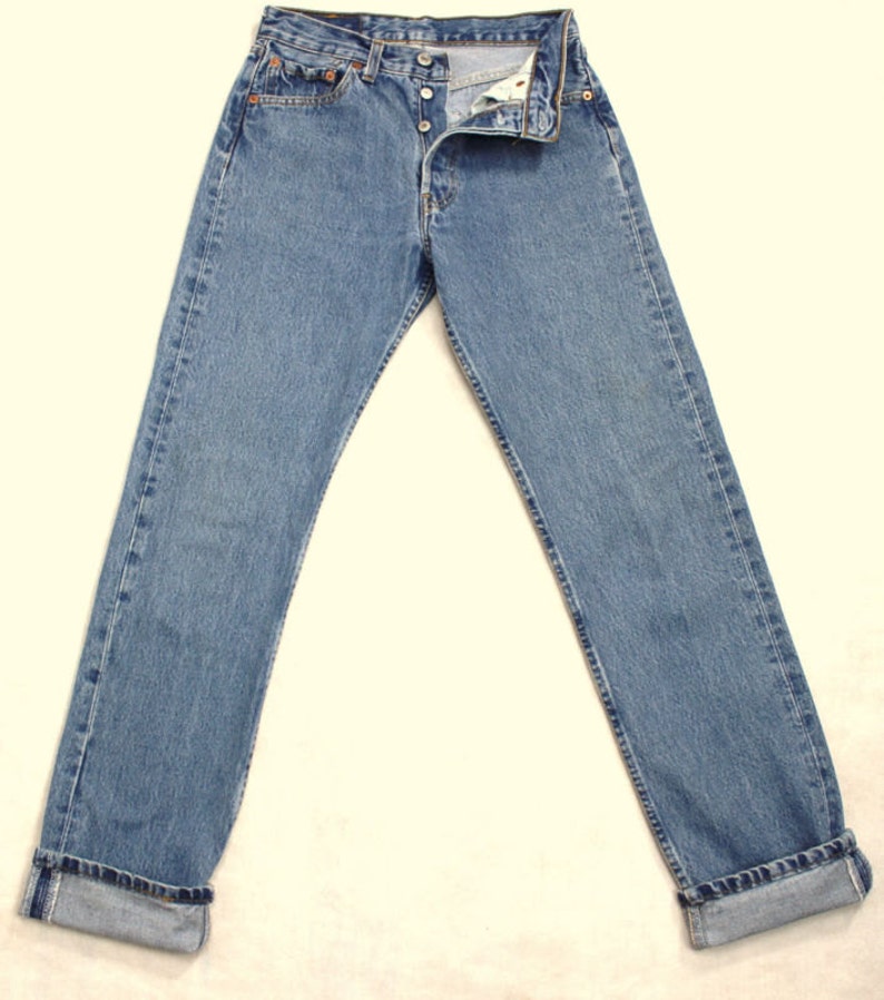 Levi's 501 Vintage High Waist Denim Jeans Medium Blue Wash Authentic Gift Womens Slim Fit Straight Leg 24 25 26 27 28 29 30 31 32 33 34 Mom image 4