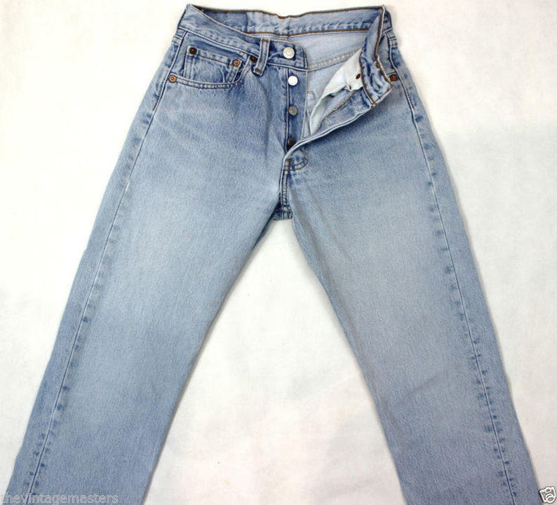 Levi's 501 Vintage High Waist Denim Jeans Light Blue Wash - Etsy