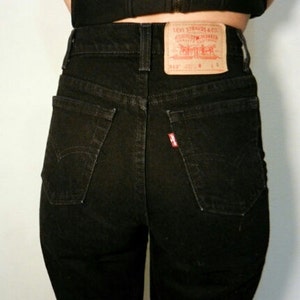 LEVI'S HIGH WAIST Vintage Jeans Black Denim Wash Gift Womens 2 3 4 5 6 7 8 9 10 11 24 25 26 27 28 29 30 31 32 33 34 35 36 Authentic Slim Fit