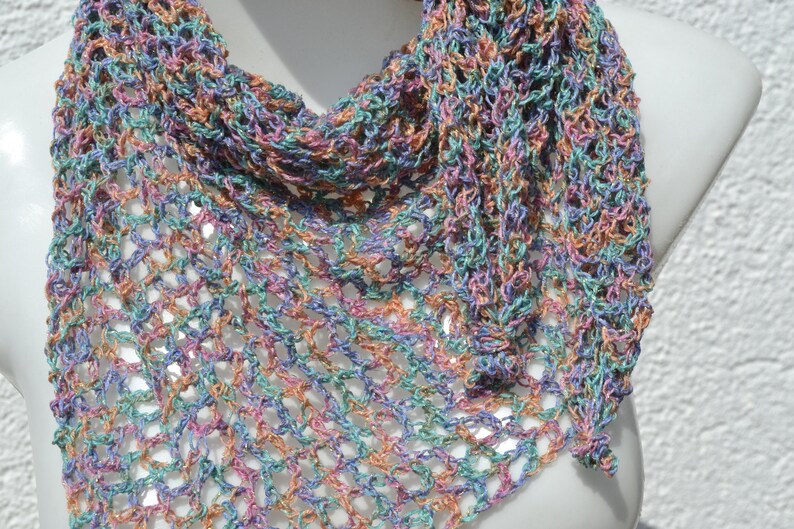 Colorful scarf crocheted