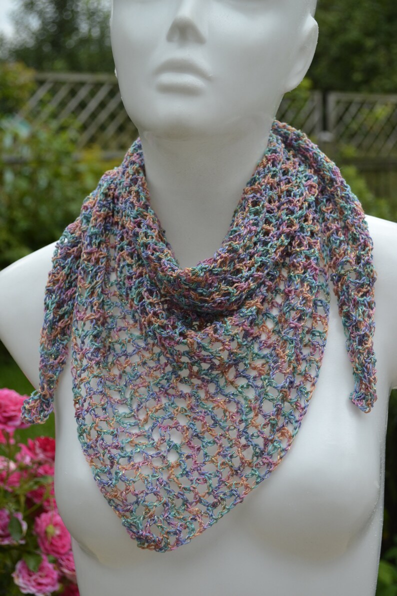 Colorful scarf crocheted