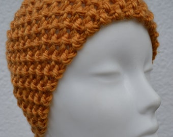 Headband hair band wool band earmuffs ocher mustard curry knitted by hand