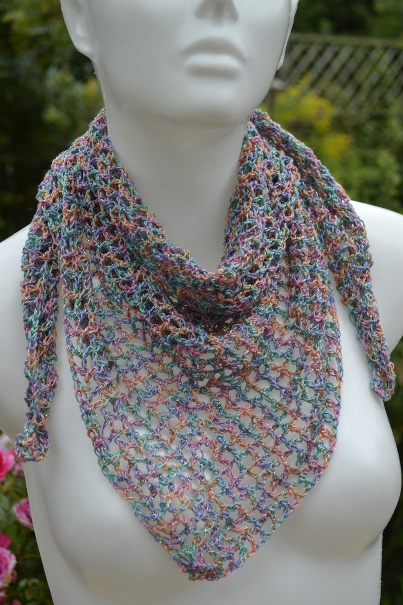 Colorful scarf crocheted