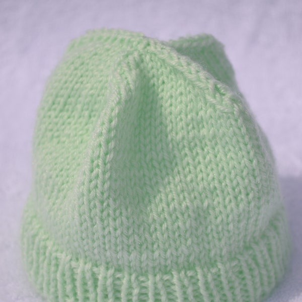 Baby hat First hat Beanie Knitted hat Children's cap Mütze Frühchen mint green knitted handknitted