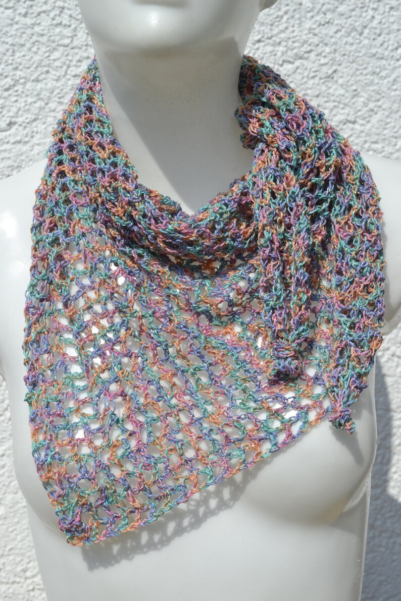 Colorful scarf crocheted