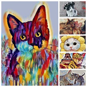 Arte del gatto da scaricare - 120 immagini, clipart gatto download immediato arte del gatto stampabile