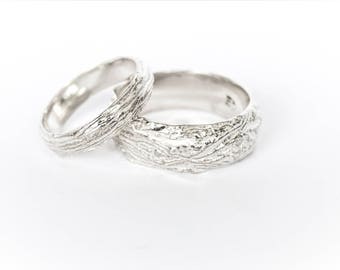 Tree bark, tree branch ring, sterling silver, twig, branch, wood, wedding, declaration, nature inspiration, organic, rustic, nature beauty