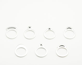 Series of 7 rings, sterling silver