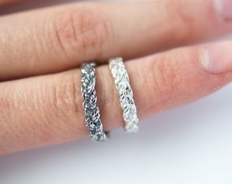 Braided sterling silver ring