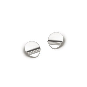 NOLA. Mirror polished sterling silver plate earrings with wave image 2