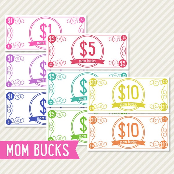 Mom Bucks Printable Behavior Bucks - Il 600xN.2345410640 G2g6