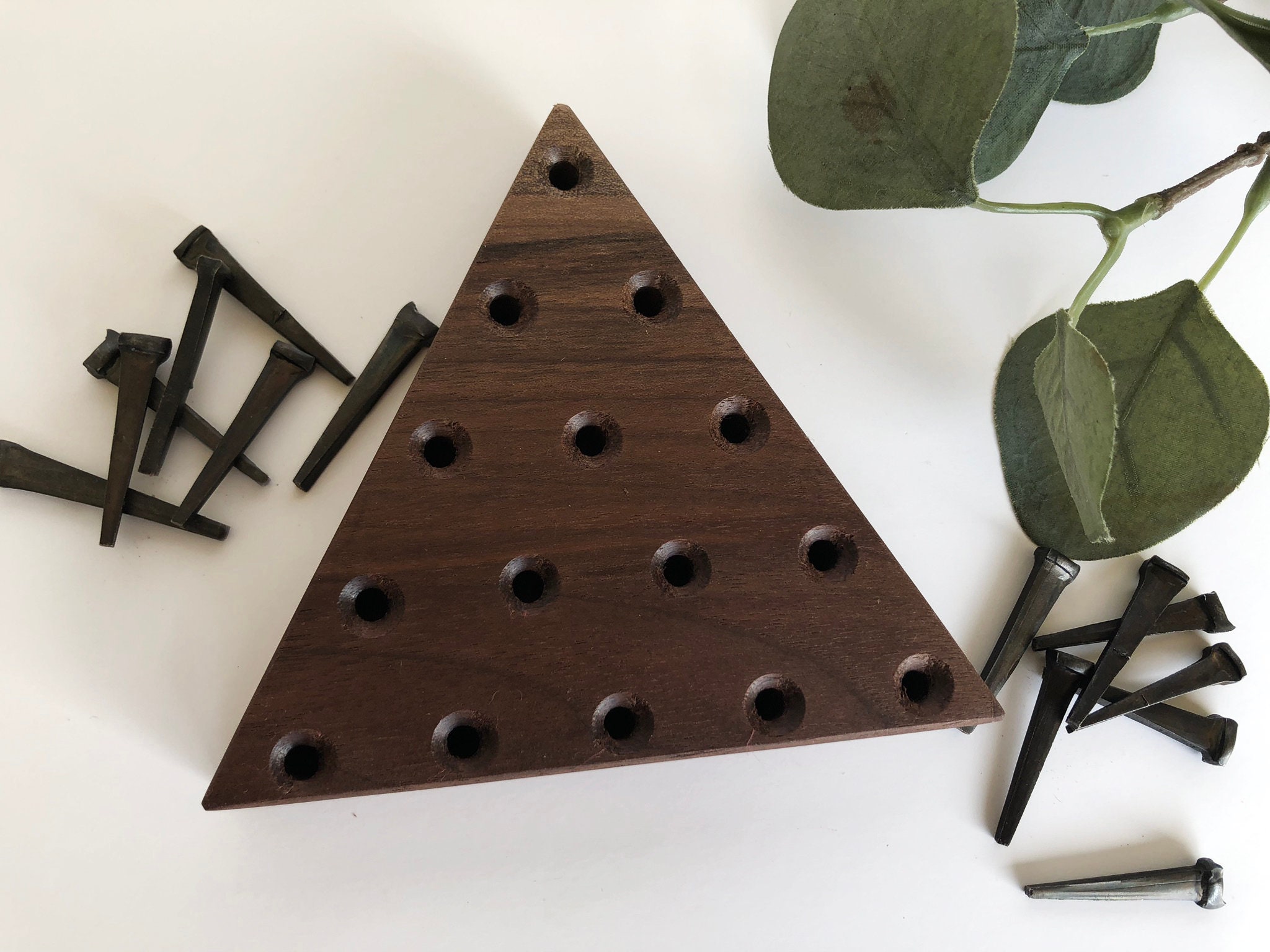 Triangle Peg Solitaire Game - Last Man Standing - Cracker Barrel Game - Hygge Teen Gift - Father&#39;s Day Modern Gift  - Corporate