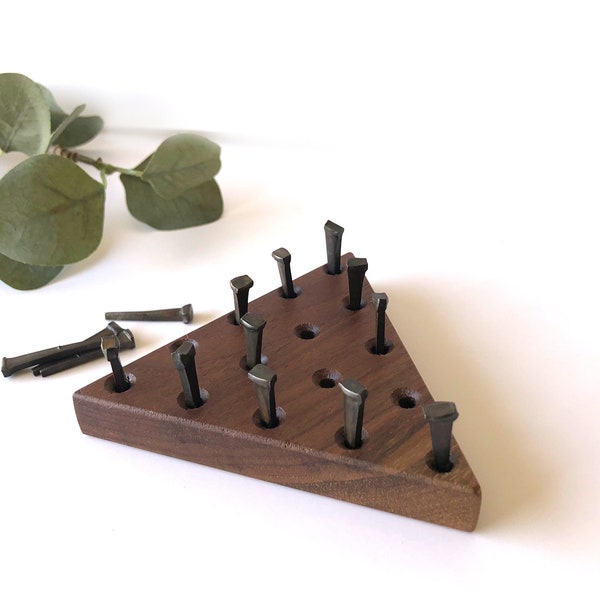 Triangle Peg Solitaire Game - Last Man Standing - Cracker Barrel Game - Easter Basket Gift - Hygge Teen Gift -Modern Gift  - Corporate