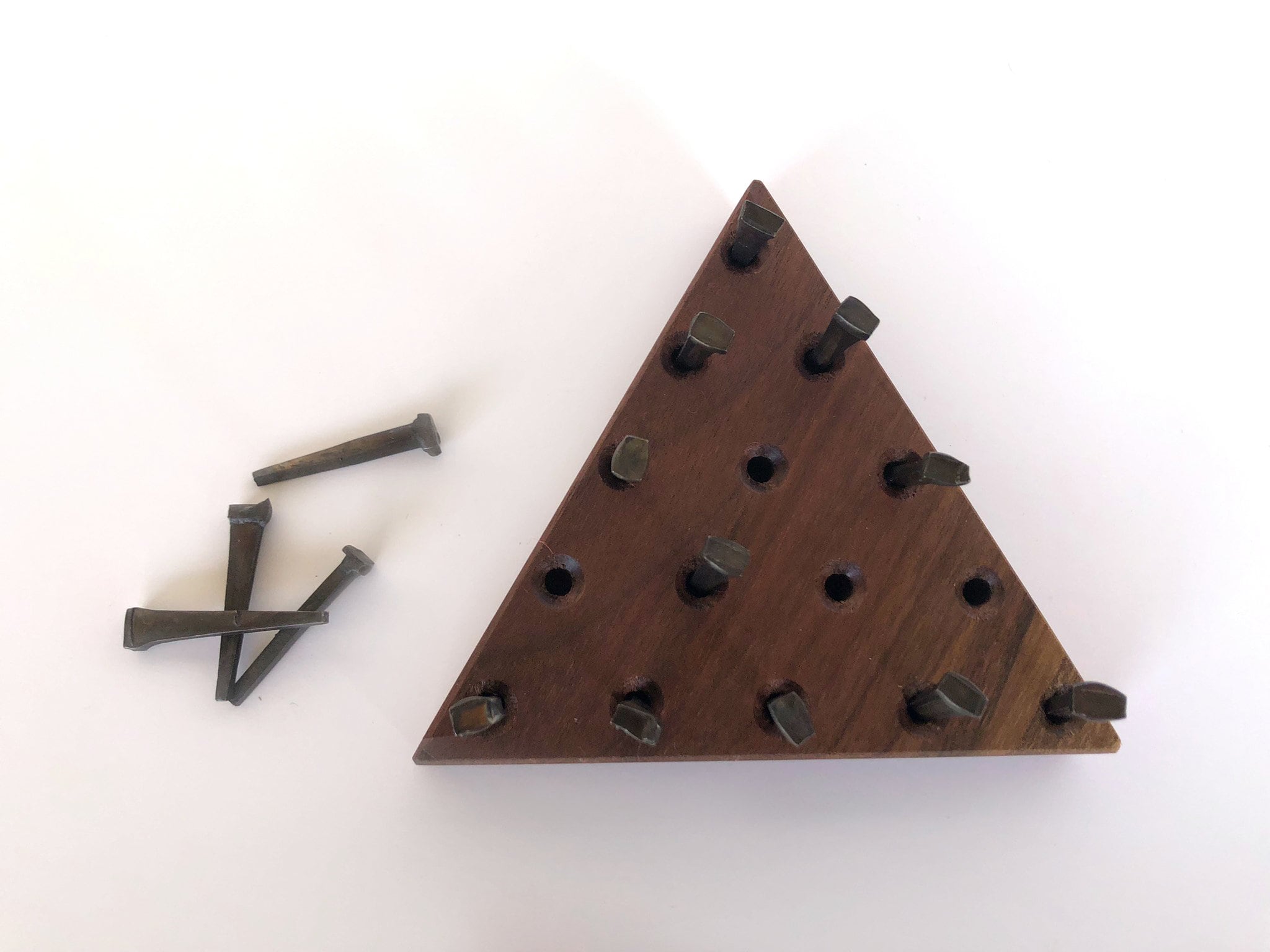 Triangle Peg Solitaire Game - Last Man Standing - Cracker Barrel Game - Hygge Teen Gift - Father&#39;s Day Modern Gift  - Corporate