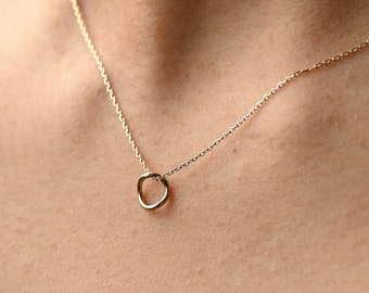 9ct Gold Mini Flow Pendant Necklace | One Of A Kind | Unique | Solid Gold | Unusual Jewellery | Eco Friendly | Minimal Necklaces | Dainty