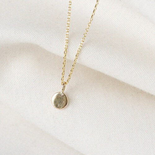 Gold Dot Necklace 9ct Gold Pendant 