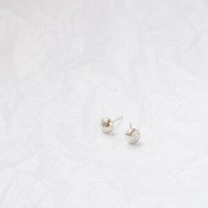 Solid 9ct White Gold Delicate Stud Earrings Simple White Gold Studs Texture White Gold Stud Earrings Eco Friendly Gold Jewellery image 2