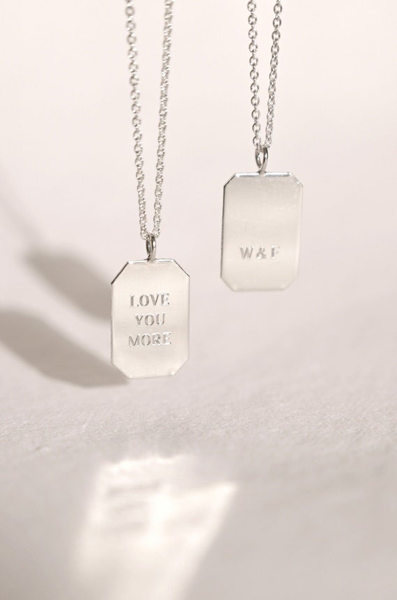 Sterling Silver Engravable love You More Pendant Necklace