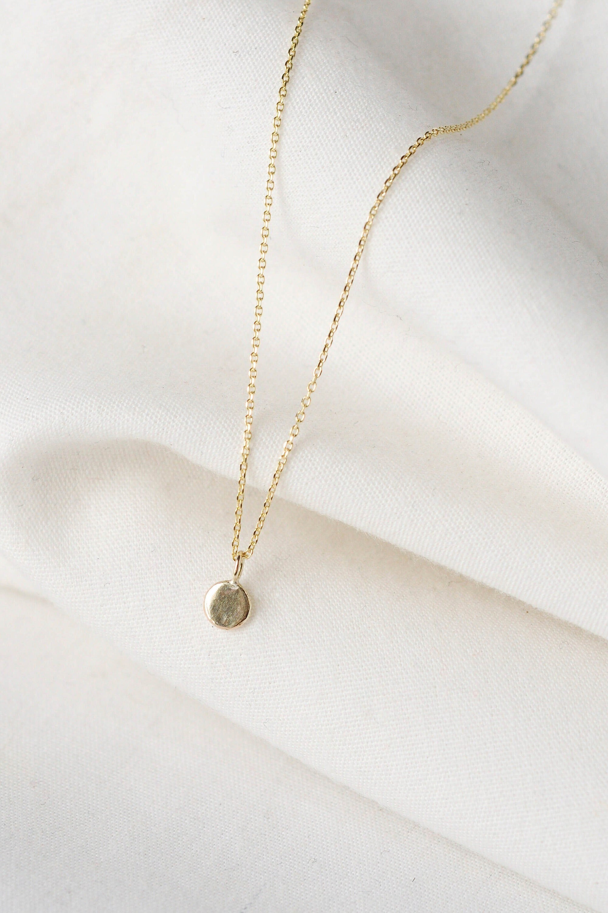 Gold Dot Necklace 9ct Gold Pendant 