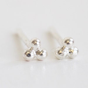 Ball Studs Delicate Small Sterling Silver Ball Stud Earrings Helix Piercing Unusual Stud Earrings Cartilage piercing image 4