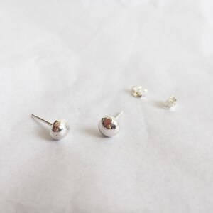 Sterling Silver ball studs Sterling silver pebble studs Small sterling silver stud earrings Simple Stud Earrings Ball Studs image 4