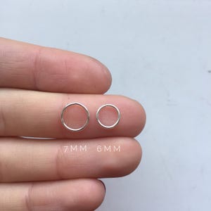 Helix Hoops, Very Small Cartilage Hoops, Small Sterling Silver Hoops, Very Small Silver Hoops, Tiny Silver Hoops, Tiny Silver ear rings, image 5