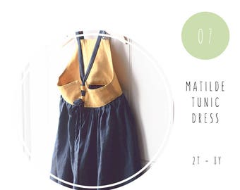 Girl dress pdf sewing pattern. Boho tunic pdf pattern. Girl sewing pattern. Dress tutorial. Children sewing pattern.