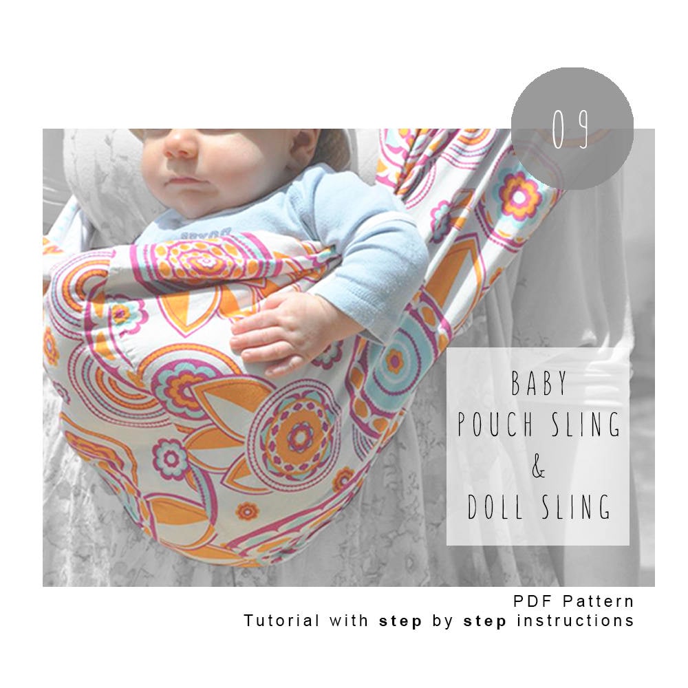 Baby sling pattern and tutorial. Doll sling pattern. Pouch Etsy