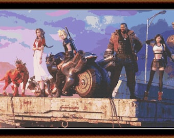 Final Fantasy Cross Stitch Pattern, Final Fantasy 7 Remake, Cross Stitch, Game Cross Stitch, Anime Cross Stitch, Kreuzstich, Cute, Kawaii