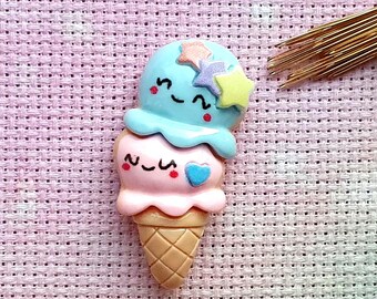 Kawaii Ice Cream Resin Needle Minder, Anime, Japan, Cross Stitch, Magnet