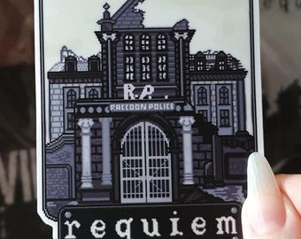 Resident Evil Requiem Sticker, Leon Kennedy Sticker, Pixel Art Sticker, Horror Sticker, Game Sticker, Gaming Sticker, Anime Sticker, Vinyl