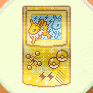 Jolteon Game Boy Cross Stitch Pattern, Console Cross Stitch, Galaxy Cross Stitch, Game Cross Stitch, Anime Cross Stitch, Counted. PDF, DMC