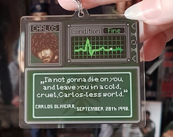Resident Evil Keychain, Carlos Keychain, Jill Valentine Keychain, Pixel Art Keychain, Funny Keychain, Acrylic, Gamer, Bag Charm