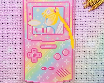 Anime Game Boy Needle Minder, Rainbow, Acrylic, Cross Stitch, Magnet