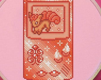 Vulpix Game Boy Cross Stitch Pattern, Anime, Galaxy, Gaming, Pixel, (PDF)