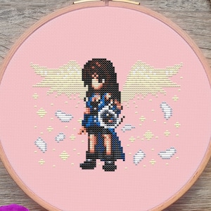 Final Fantasy Kreuzstichmuster, Rinoa Kreuzstich, Spiel Kreuzstich, Anime Kreuzstich, Gaming Kreuzstich, gezählter Kreuzstich