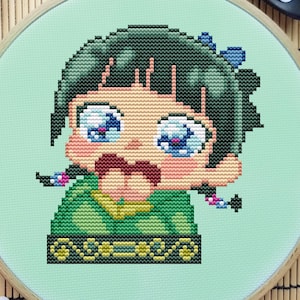 Anime Cross Stitch Pattern, Pixel Cross Stitch, Chibi Cross Stitch, Cute Cross Stitch, Kawaii Cross Stitch, Funny Cross Stitch, Counted, PDF