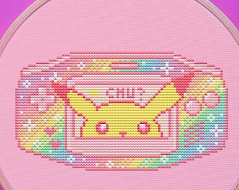 Gameboy Advance Cross Stitch Pattern, Rainbow Cross Stitch, Game Cross Stitch, Pastel Cross Stitch, Kawaii Cross Stitch, Gaming Cross Stitch