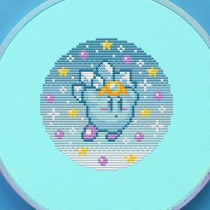 Kirby Cross Stitch Pattern, Game, Gaming, Cute, Kawaii, Retro, Pixel Art, Winter, Chrismas, Counted, PDF, DMC