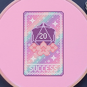 Tarot Cross Stitch Pattern, DnD Cross Stitch, Pastel Cross Stitch, Galaxy Cross Stitch, Dungeons and Dragons, Game, Witch Cross Stitch, PDF