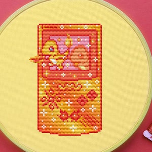 Charmander Game Boy Cross Stitch Pattern, Console Cross Stitch, Galaxy Cross Stitch, Game Cross Stitch, Anime Cross Stitch, Counted. PDF