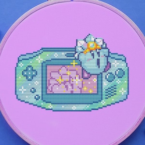 Kirby Cross Stitch Pattern, Gameboy Cross Stitch, Galaxy Cross Stitch, Pastel Cross Stitch, Game Cross Stitch, Kawaii Cross Stitch, PDF, DMC