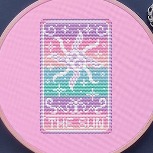 Tarot Cross Stitch Pattern, The Sun Cross Stitch, Witch Cross Stitch, Witchy Cross Stitch, Witchcraft Cross Stitch, Gothic Cross Stitch, PDF