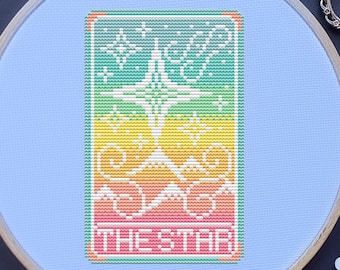 Tarot Cross Stitch Pattern, The Star, Pastel, (PDF)