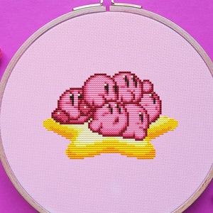 Kirby Cross Stitch Pattern, Funny Cross Stitch, Game Cross Stitch, Anime Cross Stitch, Kawaii Cross Stitch, Funny Cross Stitch, PDF, DMC