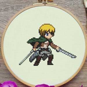 Anime Cross Stitch Pattern, Armin Cross Stitch Pattern, Pixel Cross Stitch,Japan,  Cute Cross Stitch, Kawaii Cross Stitch, Counted, PDF, DMC