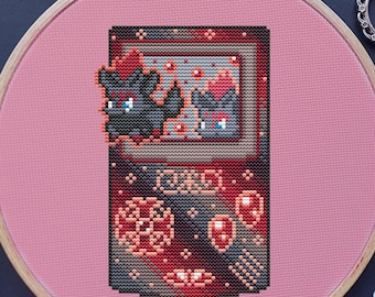 Zorua Game Boy Cross Stitch Pattern, Gaming, Kawaii, Pixel, (PDF)